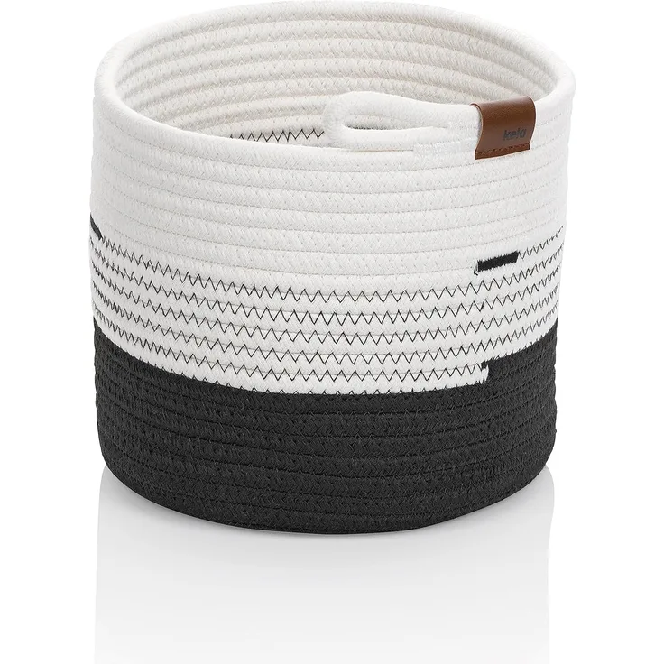Kela Korb Hedda Baumwolle/Polyester Mischung weiß-schwarz 20 cm Ø 23 cm