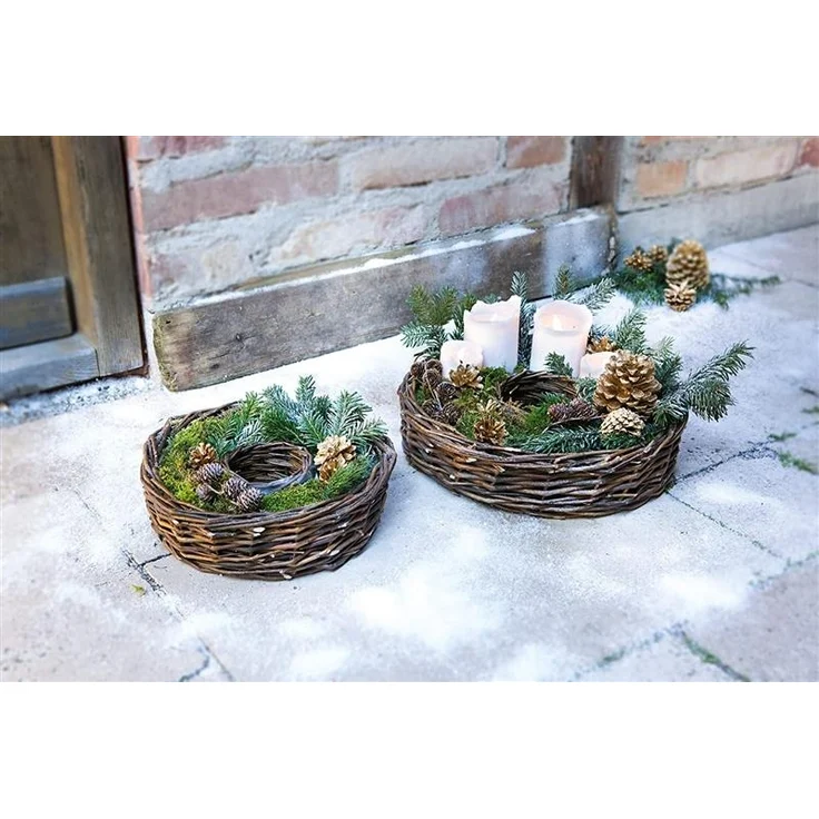 2x Pflanzrad aus Weide, braun, Pflanzschale, Blumenschale, Pflanzgefäß, Blumentopf, Gartendeko für Draußen – Bild 3