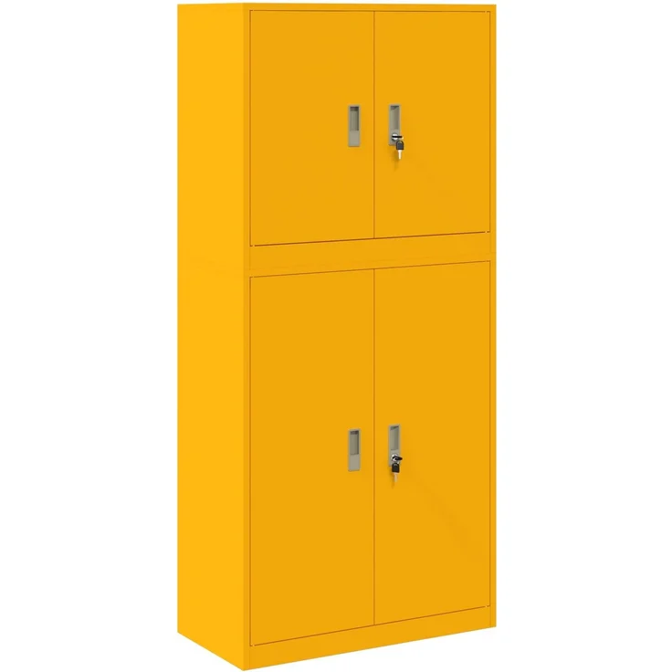 vidaXL Aufbewahrungsschrank 2 stk. Senfgelb 80 x 40 x 175 cm Stahl 3438738 – Bild 2