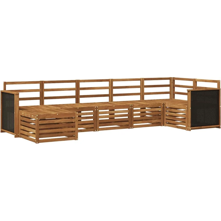 vidaXL Outdoor-Sofagarnitur 7 stk. 6-Sitzer Natur Massivholz Akazie 3384610 – Bild 2