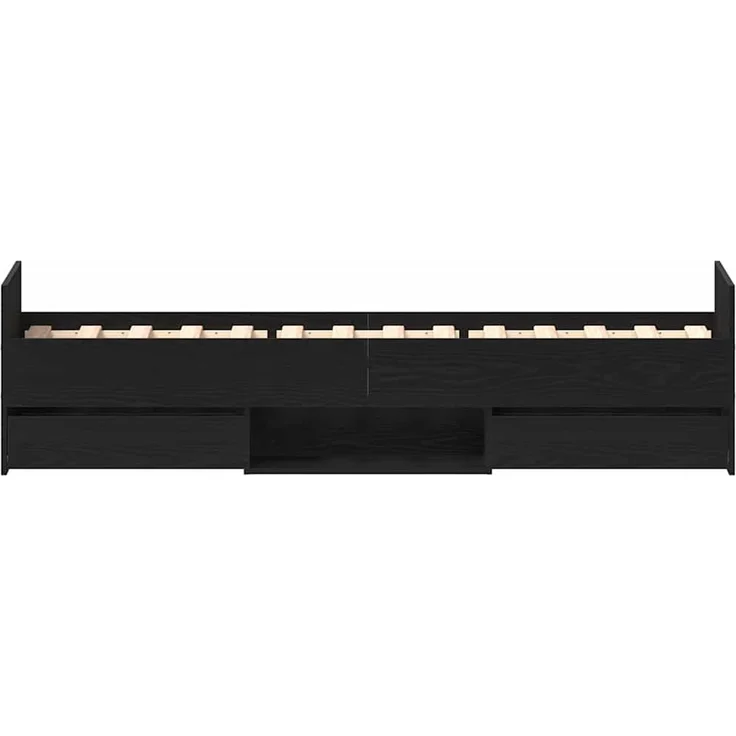 vidaXL Bettrahmen Schwarz Eichen-Optik 193 x 78 x 50 cm Holzwerkstoff 3329308 – Bild 7