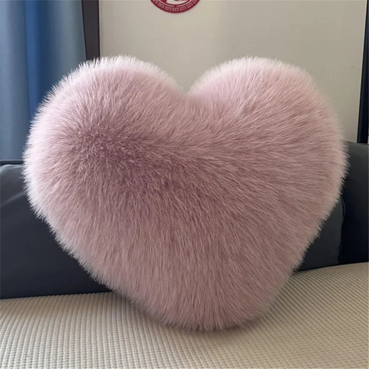 Herzkissen Dekokissen Zierkissen Herz Kissen Kinderzimmer Decor Herzform Dekokissen Kopfkissen Kissen Zierkissen Plüsch Kinderkissen für Kinderzimmer Sofa Dekoration (Rosa B,50x55 cm)