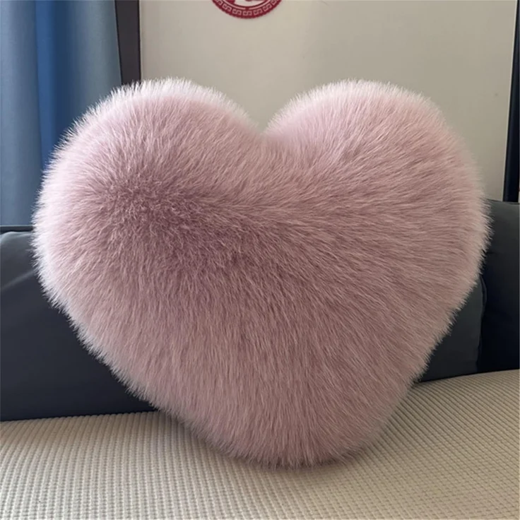 Herzkissen Dekokissen Zierkissen Herz Kissen Kinderzimmer Decor Herzform Dekokissen Kopfkissen Kissen Zierkissen Plüsch Kinderkissen für Kinderzimmer Sofa Dekoration (Rosa B,50x55 cm) – Bild 1