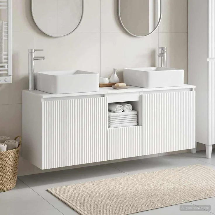 vidaXL Badezimmerschrank-Set 3 stk. Weiß 135 x 35 x 80 cm 3405657 – Bild 1