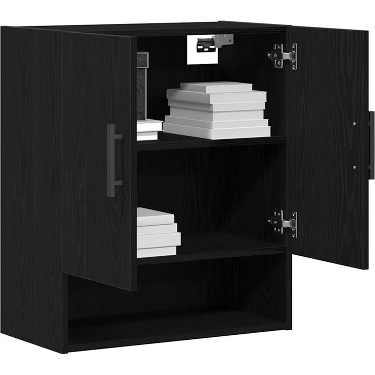 vidaXL Wandmontierter Schrank Schwarz Eichen-Optik 60 x 31 x 70 cm 862942 – Bild 2