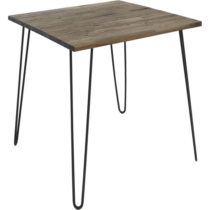 riess-ambiente Esstisch SCORPION 70cm Akazie braun – Metall, Hairpin Legs, Retro, massiv (Einzelartikel, 1-St), Kompakt, quadratisch, Vintage Tisch mit Metallbeinen schwarz – Bild 1