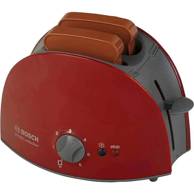 Theo Klein 9578 Bosch Toaster I Mit mechanischer Toastfunktion I Inklusive 2 Scheiben Spielzeugtoast I Maße: 15x12 cm 10,5 cm I Spielzeug für Kinder ab 3 Jahren