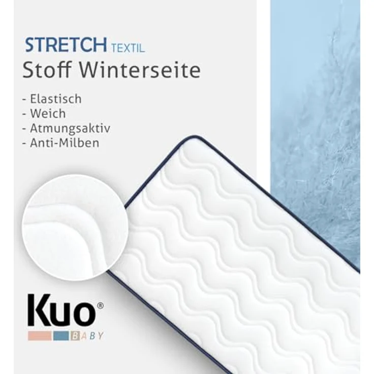 KUO Baby - Baloo Kinderbettmatratze | Schaumstoff- und viskoelastische Matratze | Wendbar, hygienisch und atmungsaktiv | 137x67 cm – Bild 6