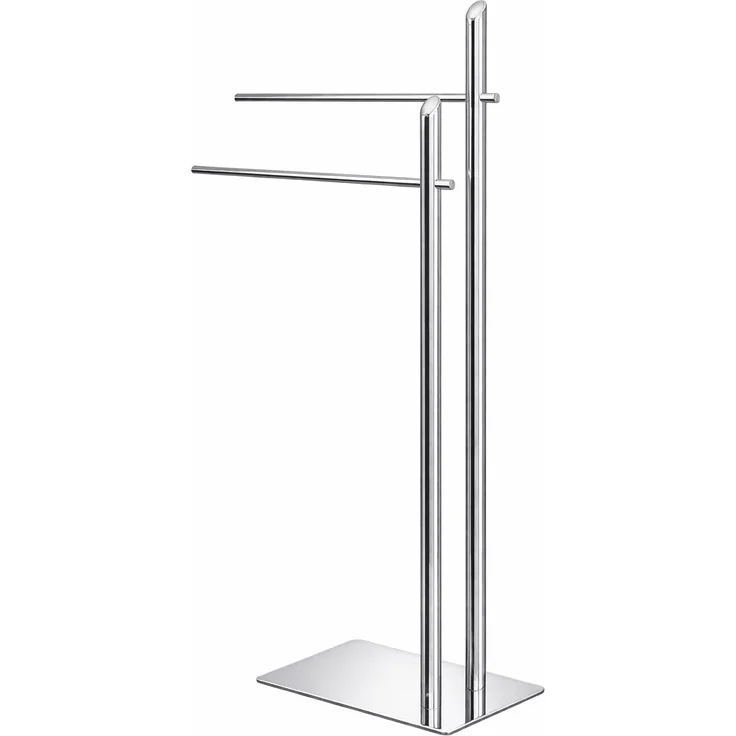 Handtuchständer freistehend Chrom 91 cm – 2 Stangen, stabil, ohne Bohren, Metall – Bild 2