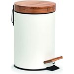 Treteimer - Weiß / Bambus - 3 Liter