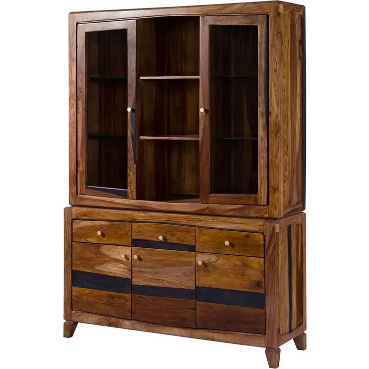 Buffet Sheesham 140 x 45 x 200 dunkelbraun lackiert ANCONA #245