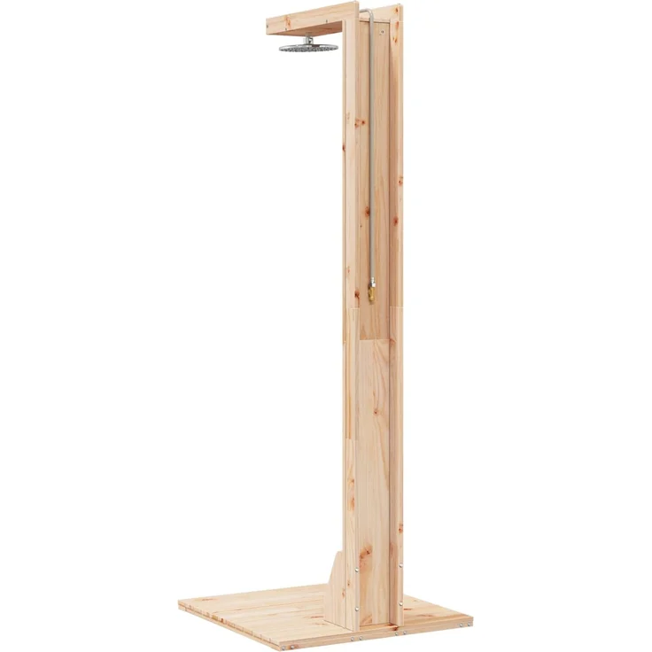 vidaXL Gartendusche 210 cm Massivholz Kiefer und Edelstahl Natur 886356 – Bild 6