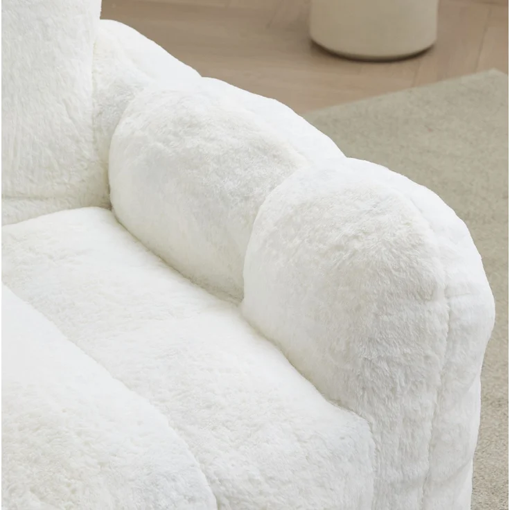 Sitzsack aus Plüsch, lotusförmiges Design & weiche Polsterung, 90×105×75 cm, Rosa – Bild 7
