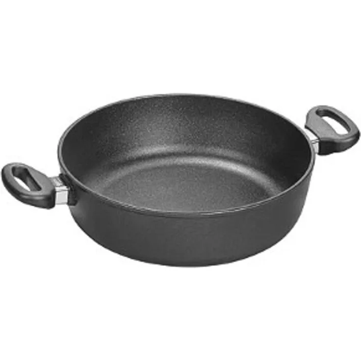 WOLL Guss‑Servierpfanne Titanium Nowo Universal‑Pfanne, kratz‑ & schnittfest, Ø 28 cm (4,5 l), Aluminium‑Titanium‑Guss, alle Herdarten, spülmaschinen‑ & backofenfest bis 250 °C