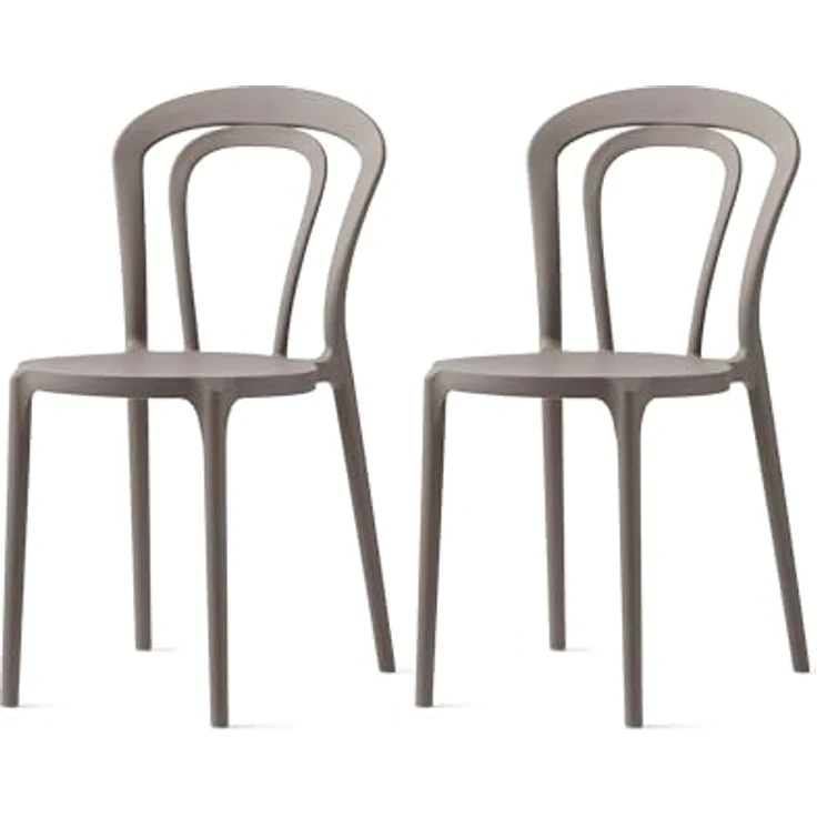 Connubia, 2 Stühle Kaffee Polypropylen Taupe matt – Bild 2