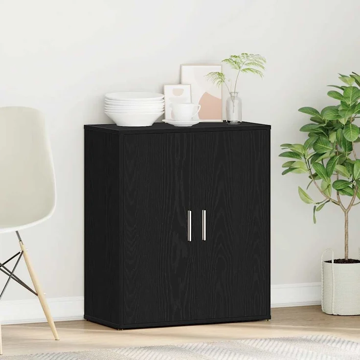 vidaXL Sideboard Schwarze Eiche 60x31x70 cm Holzwerkstoff 869143 – Bild 2