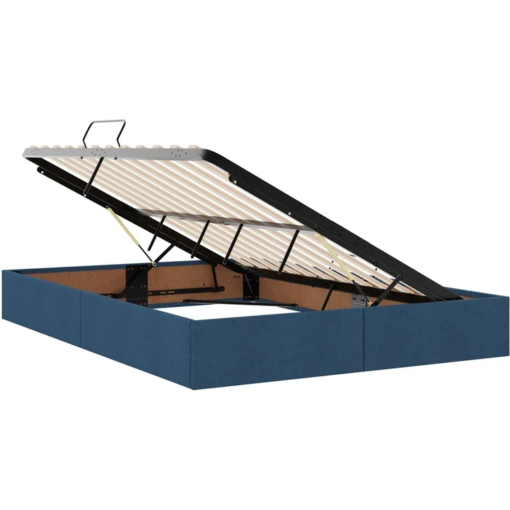 vidaXL LED-Speicherbett mit Matratze Blau 140 x 200 cm Stoff 3459008 – Bild 6