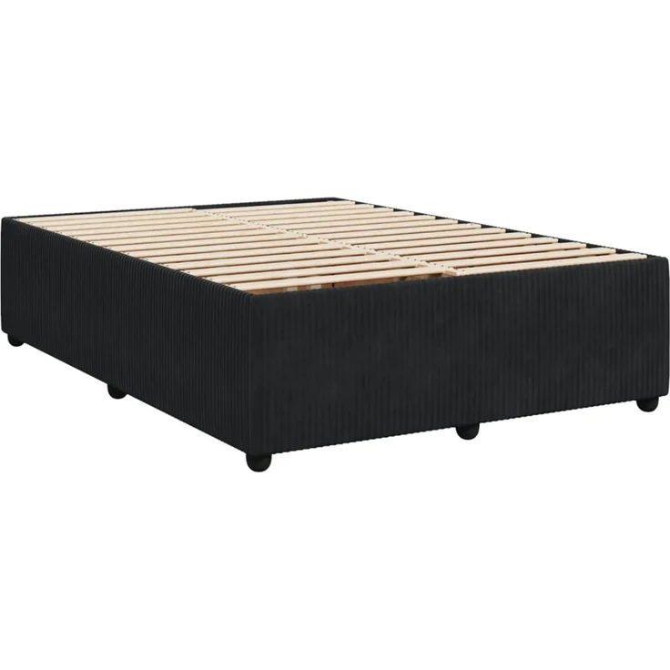 vidaXL Boxspringbett mit Matratze Schwarz 160x200 cm Samt 3287790 – Bild 6