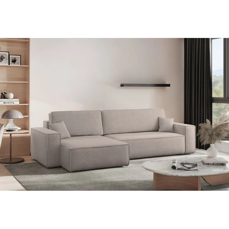 Kaiser Möbel Ecksofa mit schlaffunktion und bettkasten, BEST XL stoff Poso, Quelle, Verita, Mit Bettfunktion und Bettzeugfach