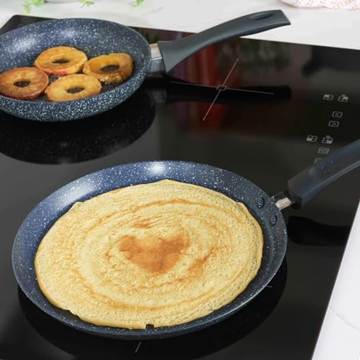 Russell Hobbs RH03409EU7 Nightfall Stone Crepe Pfannkuchenpfanne – Antihaftpfanne mit flacher Pfanne, 25 cm, Induktionskochfeld geeignet, für Ei, Dosa, Omelette, Roti, Kaltgriff, Spülmaschinenfest – Bild 4