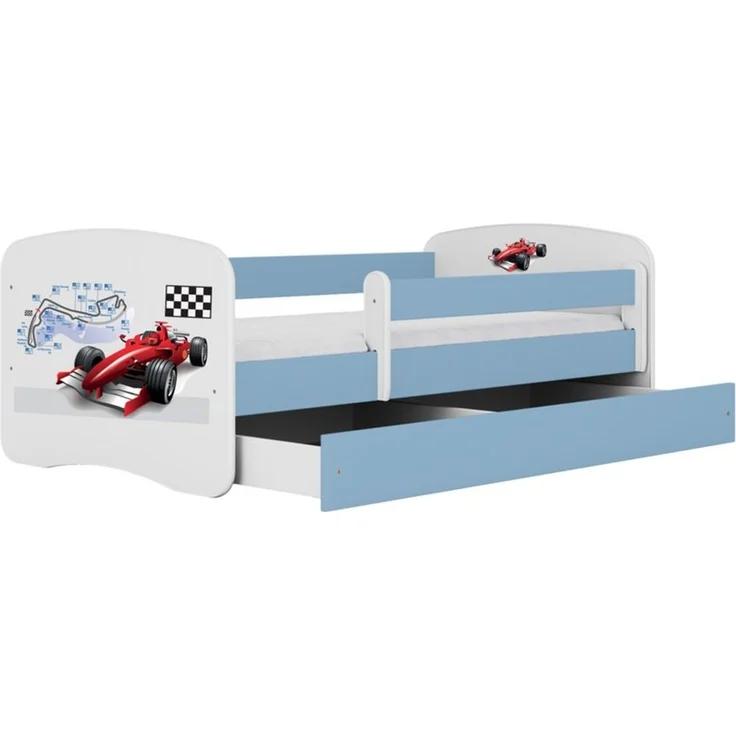 Raumhirsch Furniture Kinderbett 70x140, 80x160, 80x180 cm - Komplettset mit Matratze & Schublade (Bett für Jungs, Einzelbett für Kinder 2–12 Jahre mit Rausfallschutz), verschiedene Farben & Designs – Bild 3