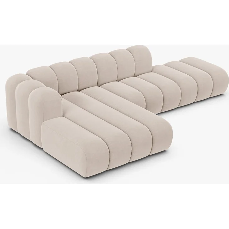 Micadoni Modulares Ecksofa offen Lupine 5-Sitzer Samt Venus Helles Beige Links – Bild 7