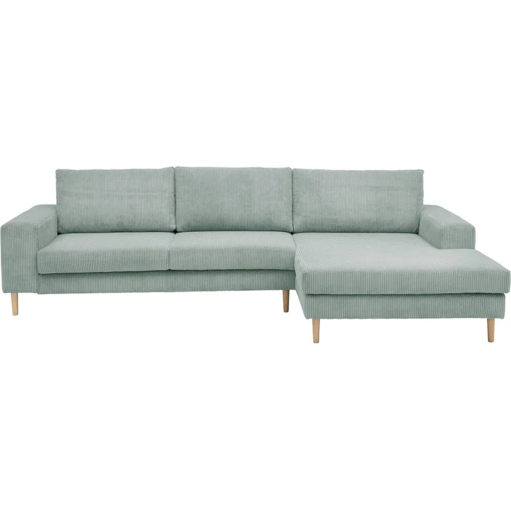 Sofa mit Longchair rechts Kaylynn Cordstoff silber – Bild 2