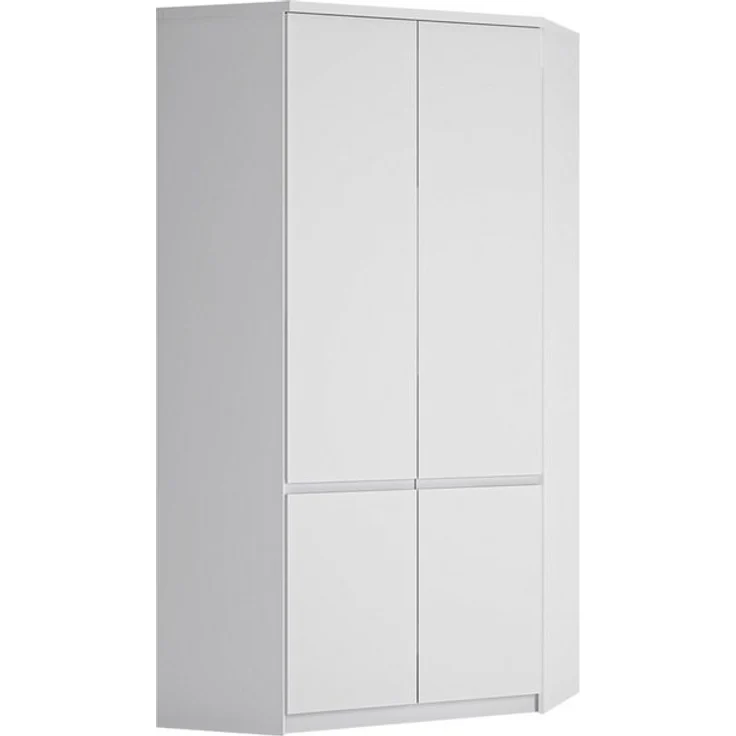 Eckkleiderschrank in weiß FORTALEZA-129, B/H/T ca. 95/200/95 cm – Bild 4