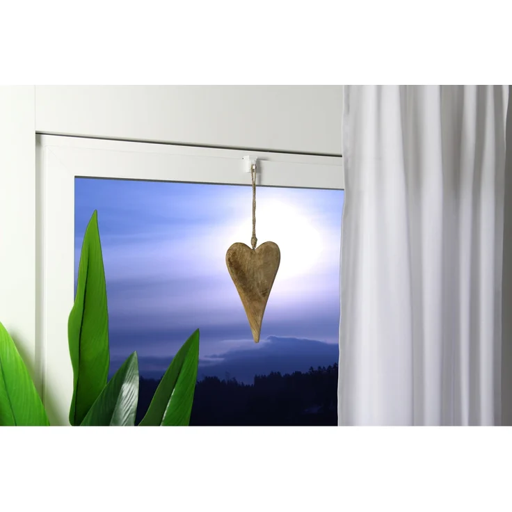 Deco-Raum® Fensterhaken Dekohaken Fensterclip für Fensterdekoration Weiß - Fensterdicke: 10-27mm UNIVERSAL | Set: 4 Stück | Material: Kunststoff/Metall | Farbe: Weiß – Bild 6