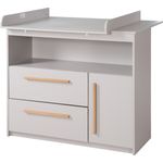 roba Wickelkommode 'Lea' breit - inkl. Wickelansatz - 2 Schubladen - Lichtgrau