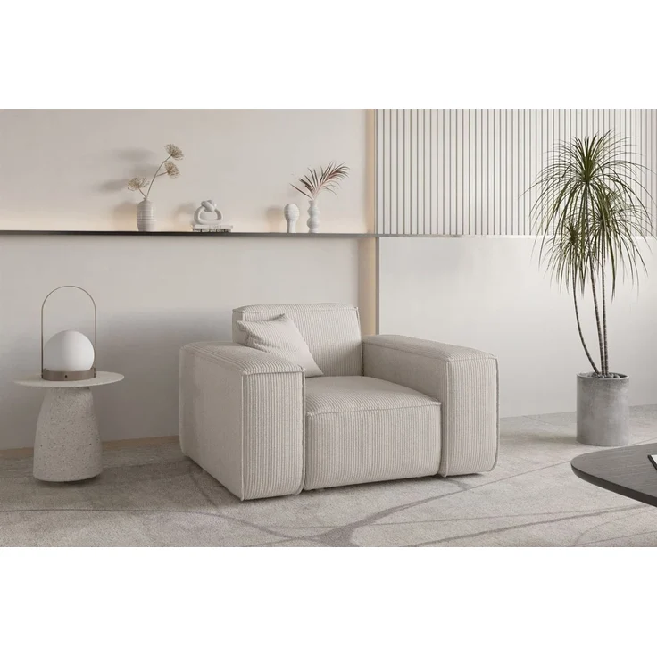 Sessel Designersessel CELES PREMIUM in Stoff Scala Hellbeige – Bild 1
