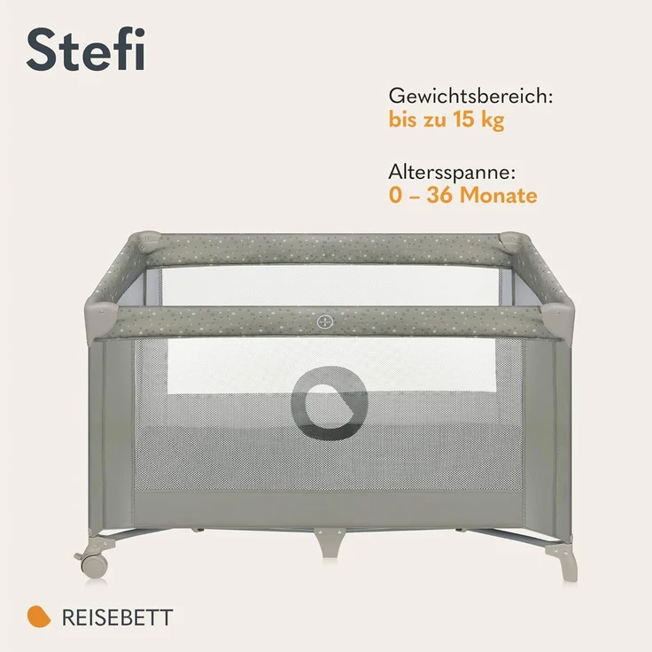 Lionelo Stefi Baby Kinderbett, Reisebett ab Geburt bis 15 kg, Seiteneingang, Sicherungssystem LockGuard, Blockade der Räder, Tragetasche, zusammenklappbar – Bild 2