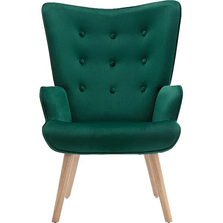 Vente-unique - VATELY Sessel SamtStoff Grün - B 78 cm x H 95,5 cm x L 69 cm – Bild 2