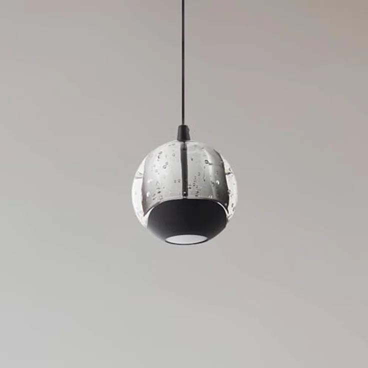 Lucande LED-Pendellampe Hayley, schwarz, 1-flg., Glas, energiesparende LED mit 3000 K Lichtfarbe – Bild 2