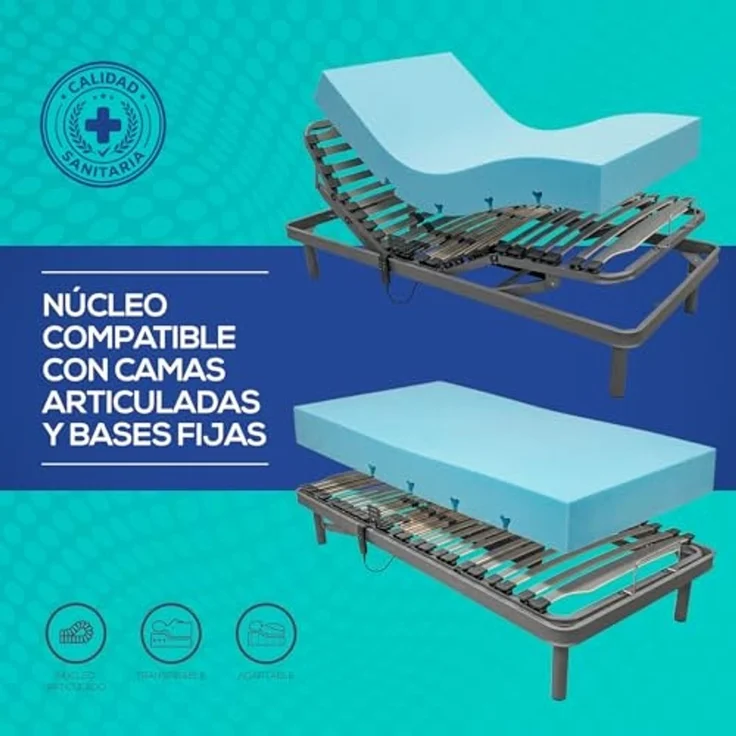 Duérmete Online Gesundheitsmatratze, hohe Widerstandsfähigkeit, schwer entflammbar, wasserdicht, hygienisch und langlebig, 80 x 200 cm – Bild 4
