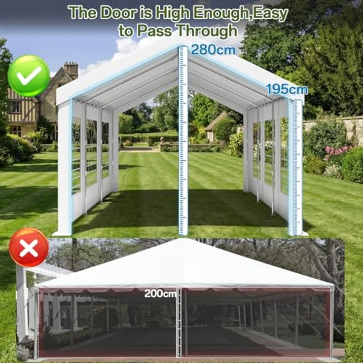 JUMMICO Pavillon Partyzelt 3x6 Wasserdicht Stabil PE Plane 450 N 170g Gartenzelt UV Schutz 50+ Zelt Festzelt Bierzelt Gartenpavillon für Garten, Party, Festival, Hochzeit, weiß – Bild 5