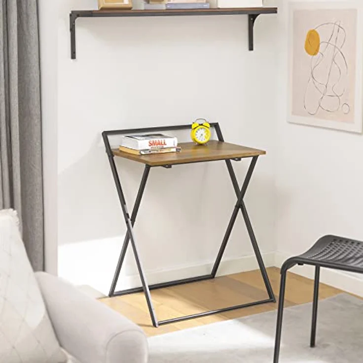 SoBuy FWT88-F Schreibtisch, MDF, PVC-Beschichtung, Braun, 60 x 77 x 40 cm – Bild 6