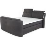 'Movie-Star' Boxspringbett inkl. Topper, LED-Beleuchtung und TV-Lift, grau, 180x200 cm
