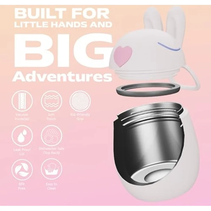 ASOBU Thermobehälter Asobu Bestie Thermobehälter 600 ml,Tier-Design isoliert auslaufsicher, 600 ml, isolierter Edelstahl, auslaufsicher, spülmaschinengeeignet – Bild 2