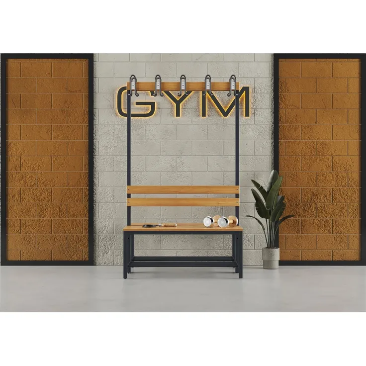 Garderobenbank doppelseitig mit Schuhrost 100 cm anthrazit