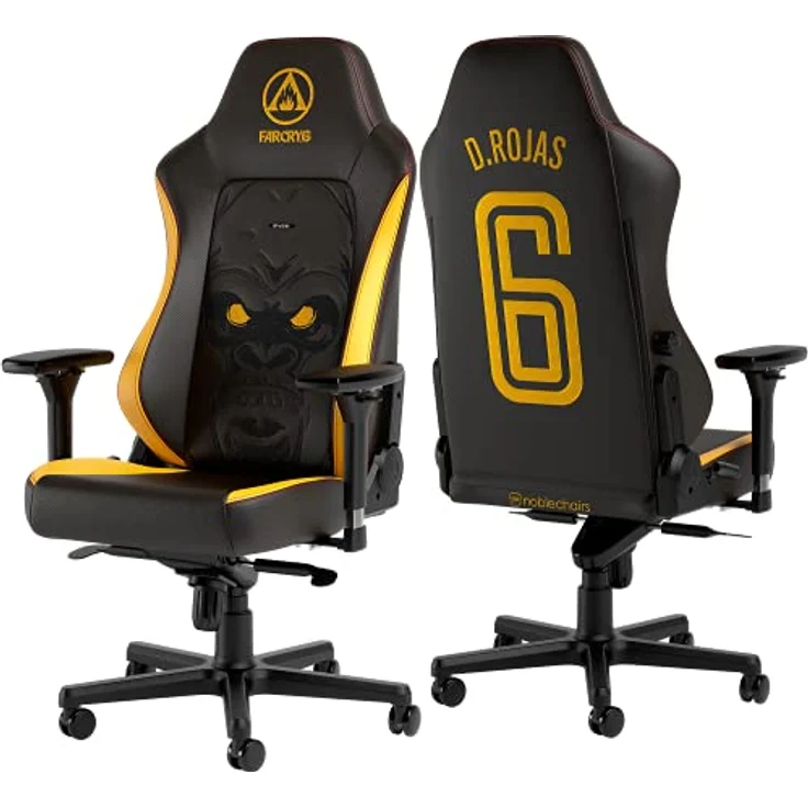 noblechairs HERO Gaming-Stuhl - Far Cry 6 Special Edition, PU-Kunstlederbezug in Schwarz und Gelb, ergonomisch verstellbar, bis 150 kg belastbar – Bild 3