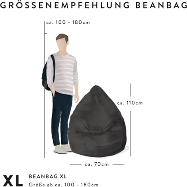 Sitting Point Sitzsack BeanBag Fankurve 220 l, Rot-Weiß mit Fußball-Muster, waschbarer Bezug und integrierter Seitentasche – Bild 4