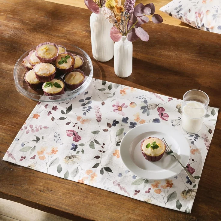 REDBEST Platzset Tischset 2er-Pack, Baumwolle Blumen – Bild 2