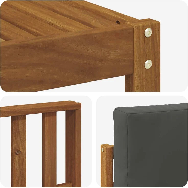 vidaXL Outdoor-Sofagarnitur mit Kissen 9 pcs Natur und Anthrazit 3366180 – Bild 6