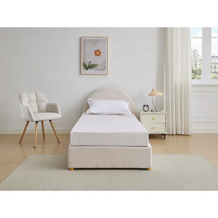 Vente-unique - LIRIMO Bett Stoff Beige - B 202 cm x H 87 cm x L 103 cm – Bild 3