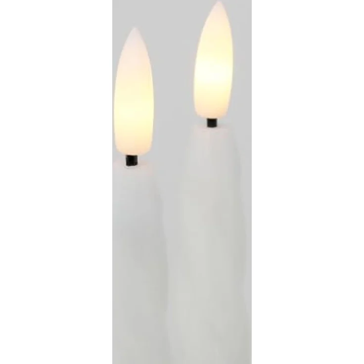 LED-Kerzen Flamme Shine 2er Set Wachs Weiß H 245cm Ø 21cm – Bild 3