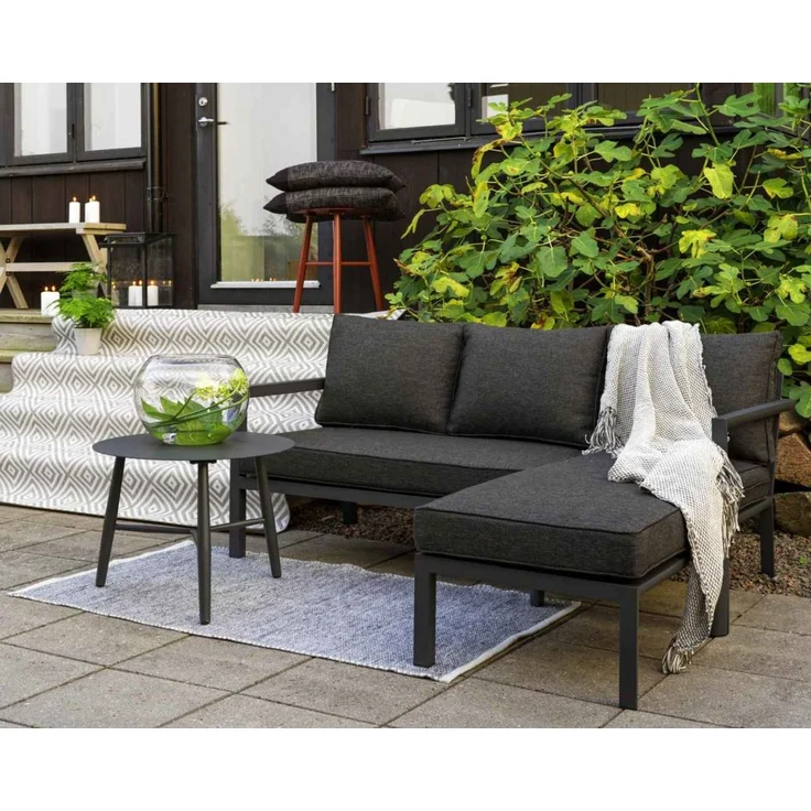 Gartenecksofa Delia von Brafab aus Aluminium und Olefin-Stoff, modern, anthrazit, inkl. Kissen – Bild 3