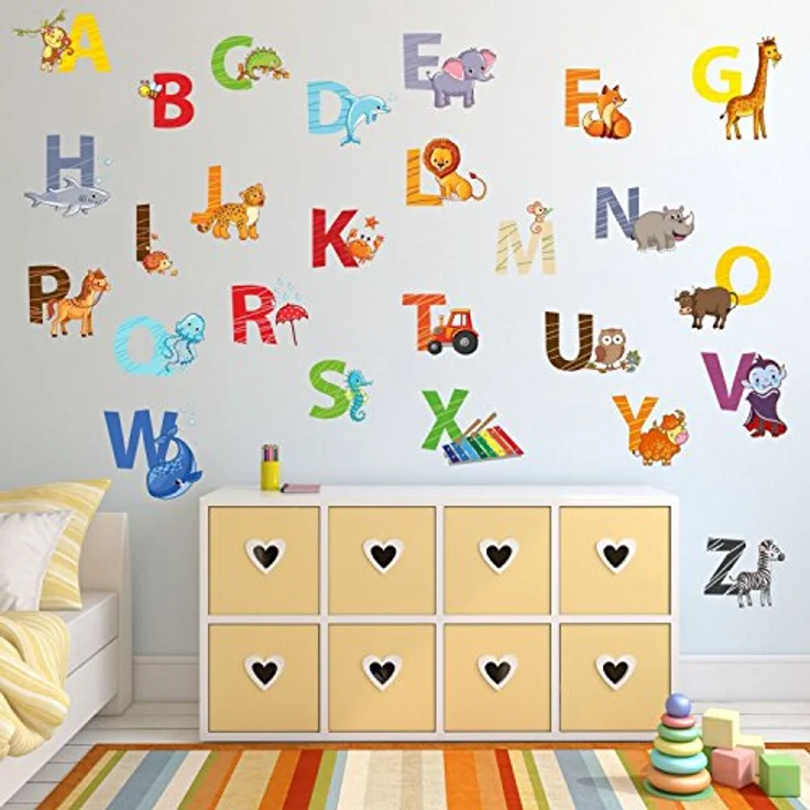 nikima Wandtattoo 084 Wandtattoo Alphabet Tiere ABC (PVC-Folie) – Bild 4