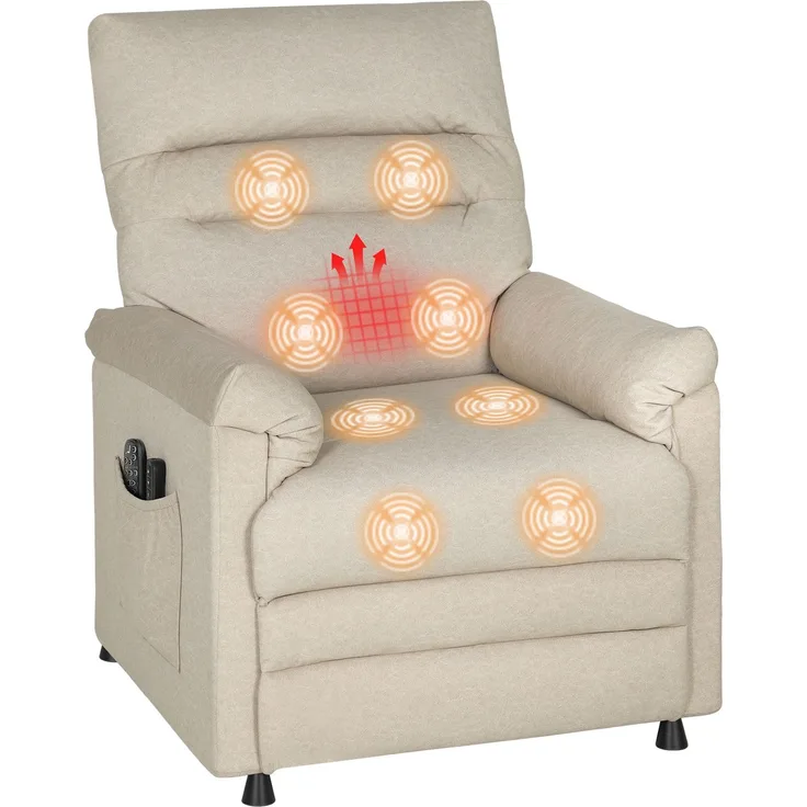 Liegesessel mit Fußstütze, 99.0×82.0×106.0cm, Beige, MELAYR
