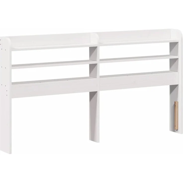 vidaXL Kopfteil mit Ablagen Weiß 160 cm Massivholz Kiefer 850945 – Bild 2